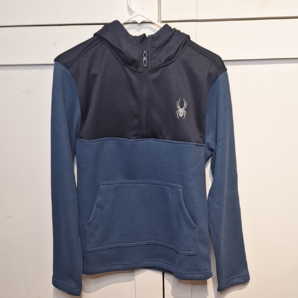 Flash Sale - Spyder Mens Navy and Black Half-Zip Hoodie